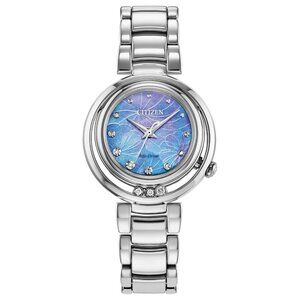 Citizen Women's Classic Eco-Drive Silver Stainless Steel Watch 30 MM EM1110-56N